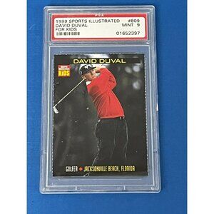 1999 DAVID DUVAL SPORTS ILLUSTRATED FOR KIDS PSA GRADED MINT 9 GOLF CARD S.I.